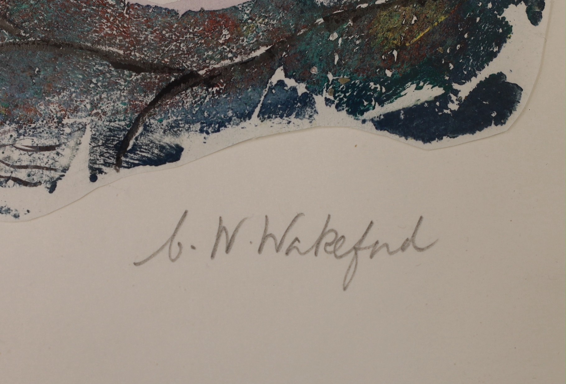Connie Wakeford, oil, watercolour and pencil, 'Escape 2', signed in pencil, 2/2, 35 x 29cm
